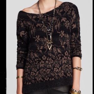 Free People Flower Fields Floral Knit Pullover
